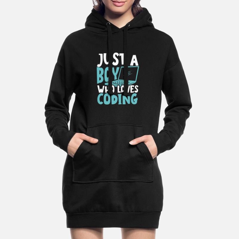 Nur ein Junge, der gerne programmiert Hoodie-Kleid