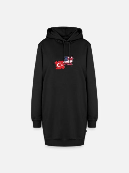 Türkei USA Flagge Amerikaner Türke - Hoodie-Kleid - Schwarz