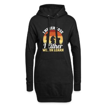 Ich verliere nie Ich gewinne oder lerne - Hoodie-Kleid - Schwarz - Vorne