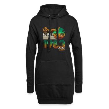 August 1983 Vintage Jahrgang Geburtstag Retro - Hoodie-Kleid - Schwarz - Vorne
