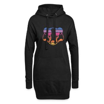 Dachs Vintage Bunt - Hoodie-Kleid - Schwarz - Vorne