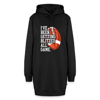 Das Ganze Spiel Geblitzt Werden - Hoodie-Kleid - Schwarz - Vorne