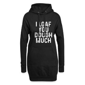 Ich Liebe Dich Teig Sehr - Hoodie-Kleid - Schwarz - Vorne