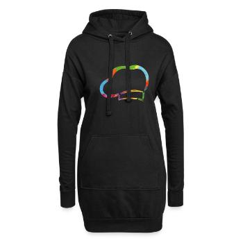 Bunte Bäckermütze - Hoodie-Kleid - Schwarz - Vorne