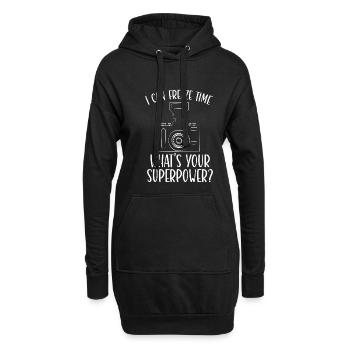 Fotograf Meine Superkraft - Hoodie-Kleid - Schwarz - Vorne