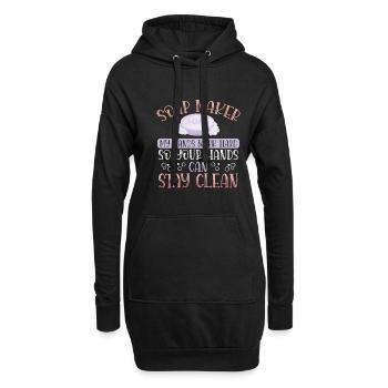 Seifenspender Bleiben Sauber - Hoodie-Kleid - Schwarz - Vorne