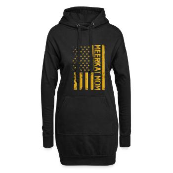 Erdmännchen Amerika Mutter - Hoodie-Kleid - Schwarz - Vorne