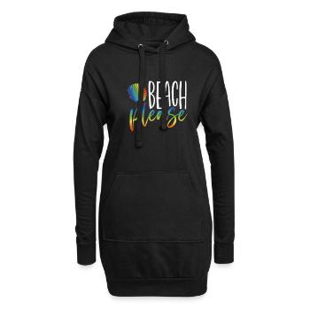 Plage S’il vous plaît - Sweat-shirt à capuche long Femme - noir - Devant
