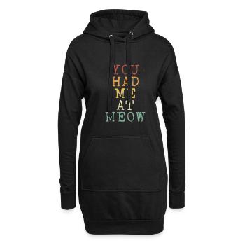 Du Hattest Mich Bei Miau - Hoodie-Kleid - Schwarz - Vorne