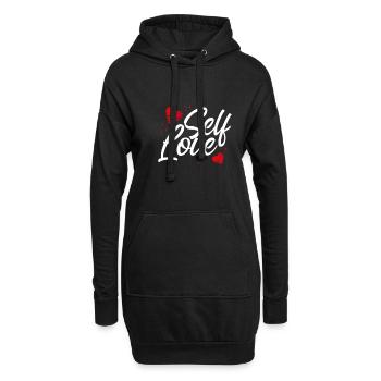 Amour de soi en couple - Sweat-shirt à capuche long Femme - noir - Devant