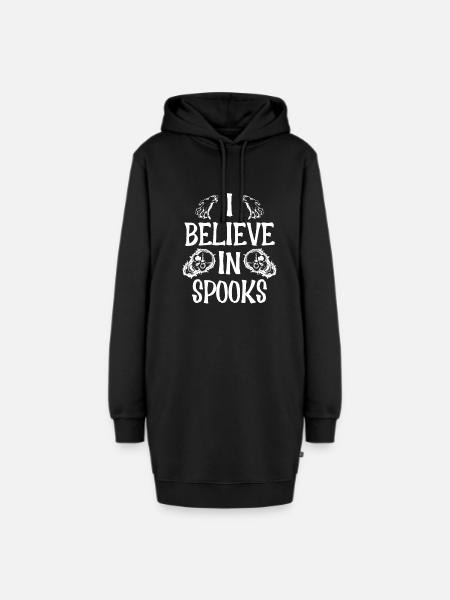 Ich Glaube An den Spuk - Hoodie-Kleid - Schwarz