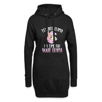 Lehrer Lama - Hoodie-Kleid - Schwarz - Vorne