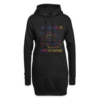 Ich Wünschte, Das Leben Wäre So Einfach - Hoodie-Kleid - Schwarz - Vorne