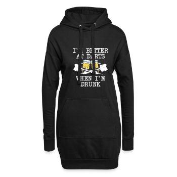 Je suis meilleur aux fléchettes avec de la bière - Sweat-shirt à capuche long Femme - noir - Devant