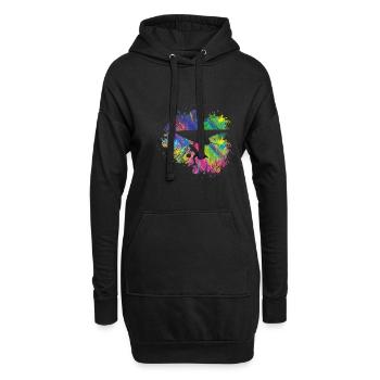 Parapente d’été Coloré - Sweat-shirt à capuche long Femme - noir - Devant