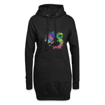 Canoë en été - Sweat-shirt à capuche long Femme - noir - Devant