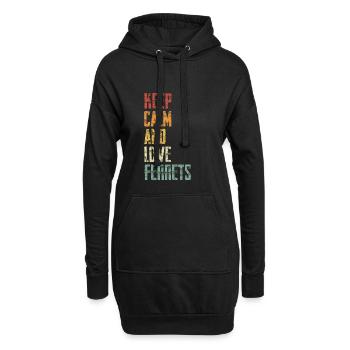 Bleib Ruhig Und Liebe Frettchen - Hoodie-Kleid - Schwarz - Vorne
