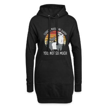 Frettchen Macht Mich Glücklich - Hoodie-Kleid - Schwarz - Vorne