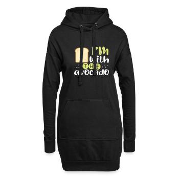 Toast mit Avocado - Hoodie-Kleid - Schwarz - Vorne