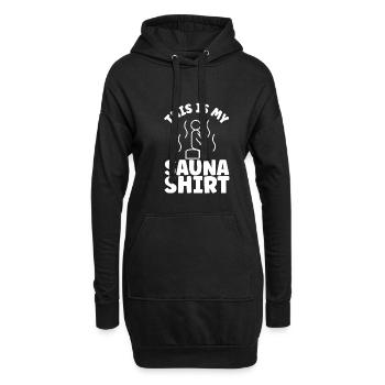 Ceci est ma chemise de sauna - Sweat-shirt à capuche long Femme - noir - Devant