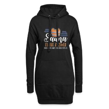 Sauna Ist Die Antwort - Hoodie-Kleid - Schwarz - Vorne
