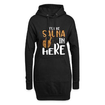 C’est comme un sauna ici - Sweat-shirt à capuche long Femme - noir - Devant