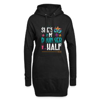 Sie Ist Meine Betrunkene Hälfte - Hoodie-Kleid - Schwarz - Vorne
