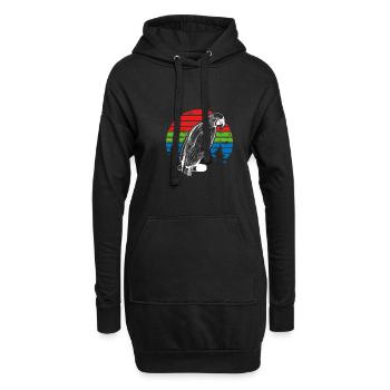 Papagei vintage Sonne - Hoodie-Kleid - Schwarz - Vorne