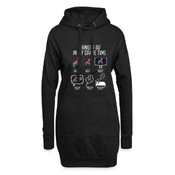 Ce que je fais pendant mon temps libre - Sweat-shirt à capuche long Femme - noir - Devant