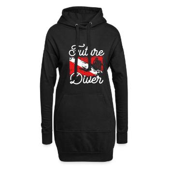 Zukünftiger Taucher - Hoodie-Kleid - Schwarz - Vorne
