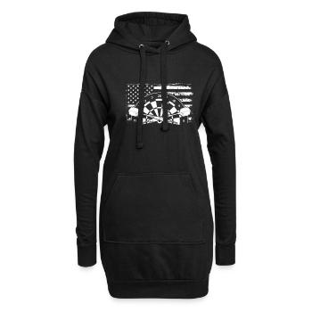 Dartboard et drapeau des États-Unis - Sweat-shirt à capuche long Femme - noir - Devant