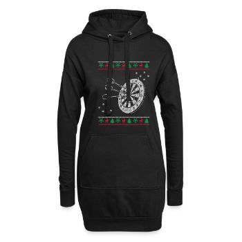 Jeu de fléchettes à Noël - Sweat-shirt à capuche long Femme - noir - Devant