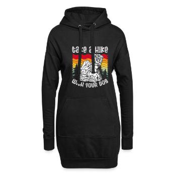Machen Sie Eine Wanderung Mit Ihrem Hund - Hoodie-Kleid - Schwarz - Vorne