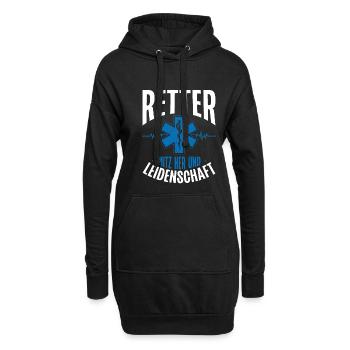 Retter Mit Herz Und Leidenschaft - Hoodie-Kleid - Schwarz - Vorne