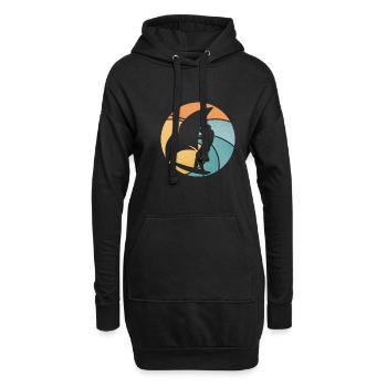 Wingsurf sur une vague - Sweat-shirt à capuche long Femme - noir - Devant