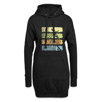 Alimentation Sommeil Planche à voile Répétition - Sweat-shirt à capuche long Femme - noir - Devant