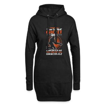 Wenn Ich Nicht Cricket Spiele, Bin Ich - Hoodie-Kleid - Schwarz - Vorne
