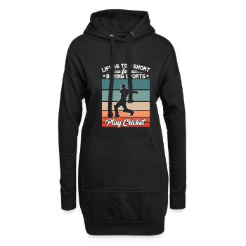 Das Leben Ist Zu Kurz Für Langweiligen - Hoodie-Kleid - Schwarz - Vorne