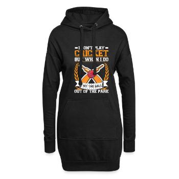 Ich Schlage Den Ball Aus Dem Park - Hoodie-Kleid - Schwarz - Vorne