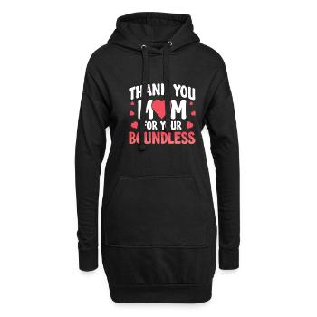 Merci, maman, pour ton illimité - Sweat-shirt à capuche long Femme - noir - Devant
