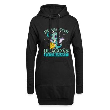 Drachen enthusiast - Hoodie-Kleid - Schwarz - Vorne
