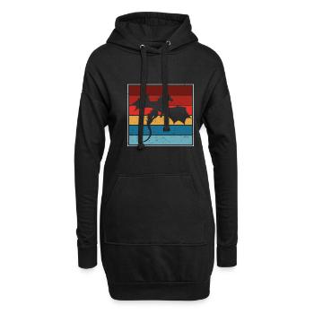 Silhouette de dragon - Sweat-shirt à capuche long Femme - noir - Devant