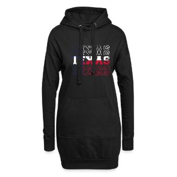 Texas bleu, rouge et blanc - Sweat-shirt à capuche long Femme - noir - Devant