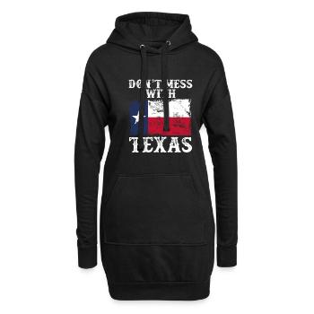 Leg Dich Nicht Mit Texas An - Hoodie-Kleid - Schwarz - Vorne