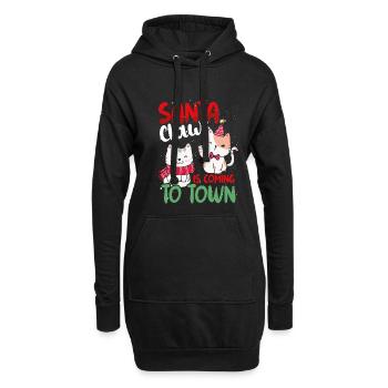 Weihnachtskrallen Kommen In Die Stadt - Hoodie-Kleid - Schwarz - Vorne