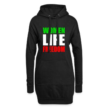 Women life freedom - Hoodie-Kleid - Schwarz - Vorne