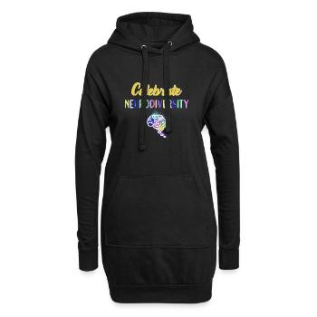 Neurodiversität Autimsus ADHD Legasthenie - Hoodie-Kleid - Schwarz - Vorne