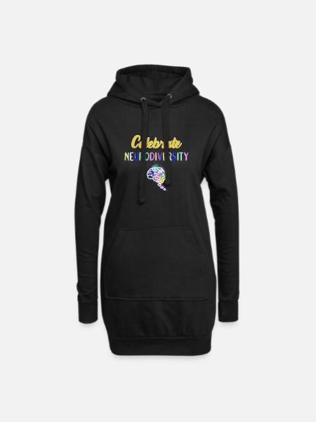 Neurodiversität Autimsus ADHD Legasthenie - Hoodie-Kleid - Schwarz