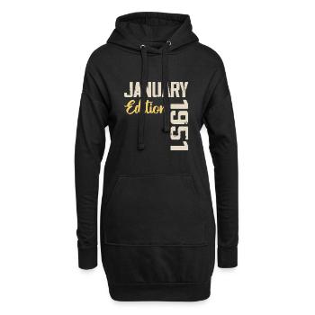 Geburtstagsgeschenk geboren im Januar 1951 - 1951 - Hoodie-Kleid - Schwarz - Vorne