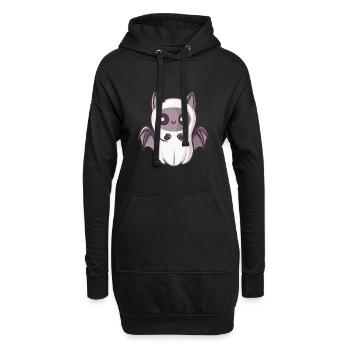 Fledermaus Halloween Lustig Geist - Hoodie-Kleid - Schwarz - Vorne